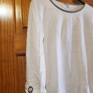 Talbots Two-Piece Set Pineapple sweater & skort black and white gingham